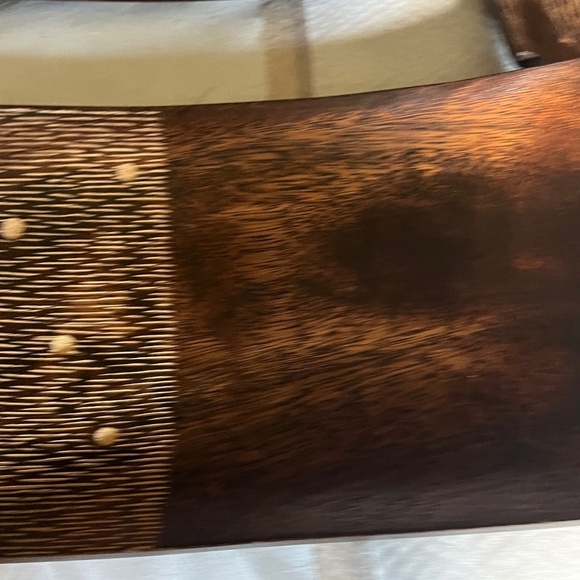 5 Piece Rectangular Wood Plate Serving Set W/ Carved Design--4 Plates, 1 Platter - Picture 2 of 9